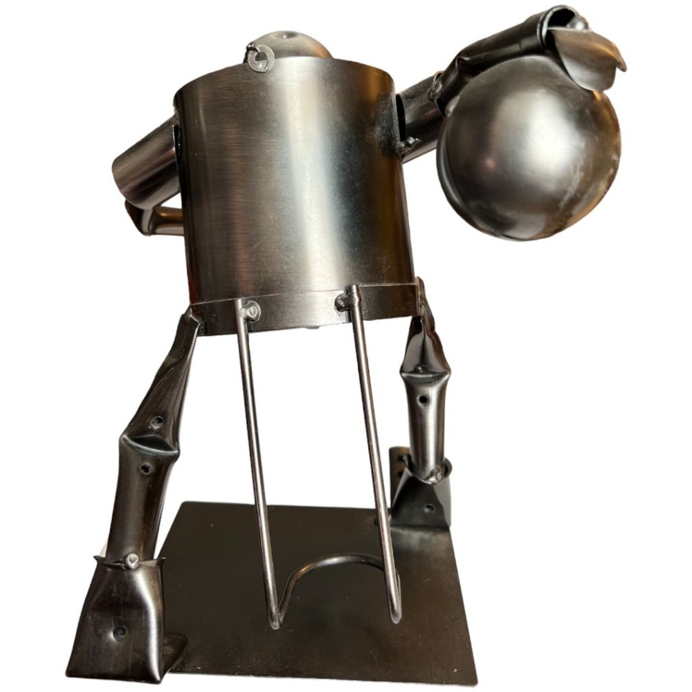 BOWLER Wine Bottle Holder Storage Caddy Recycled Metal Steel Olive Oil Vinegar - Picture 9 of 14